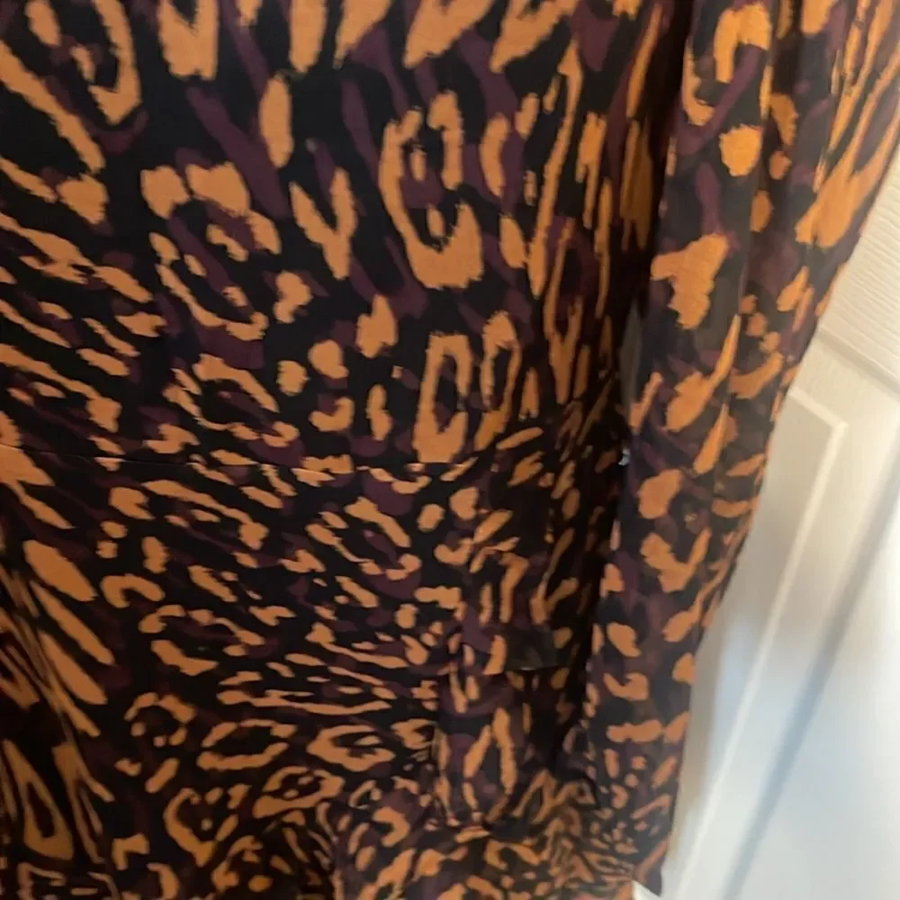 DKNY Leopard Print Mini Dress In Roasted Pecan Medium  NWT - Picture 7 of 13